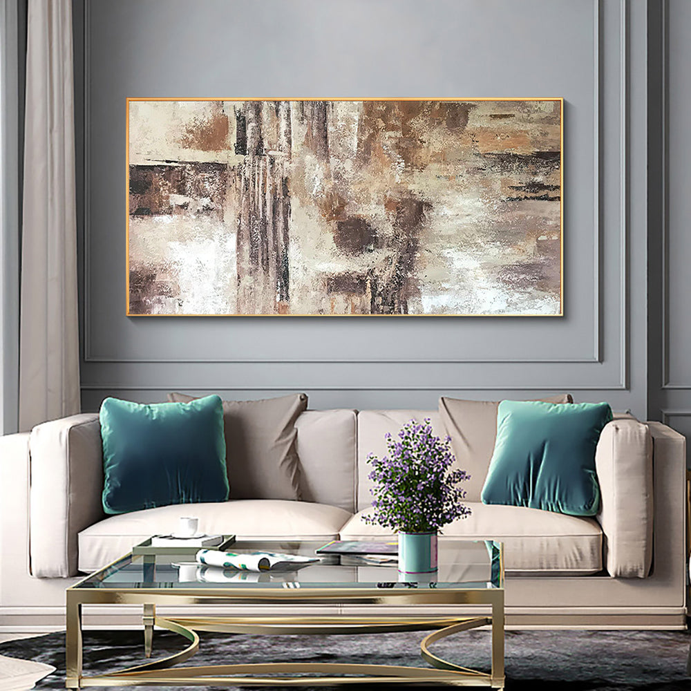 a living room with a couch and a coffee table