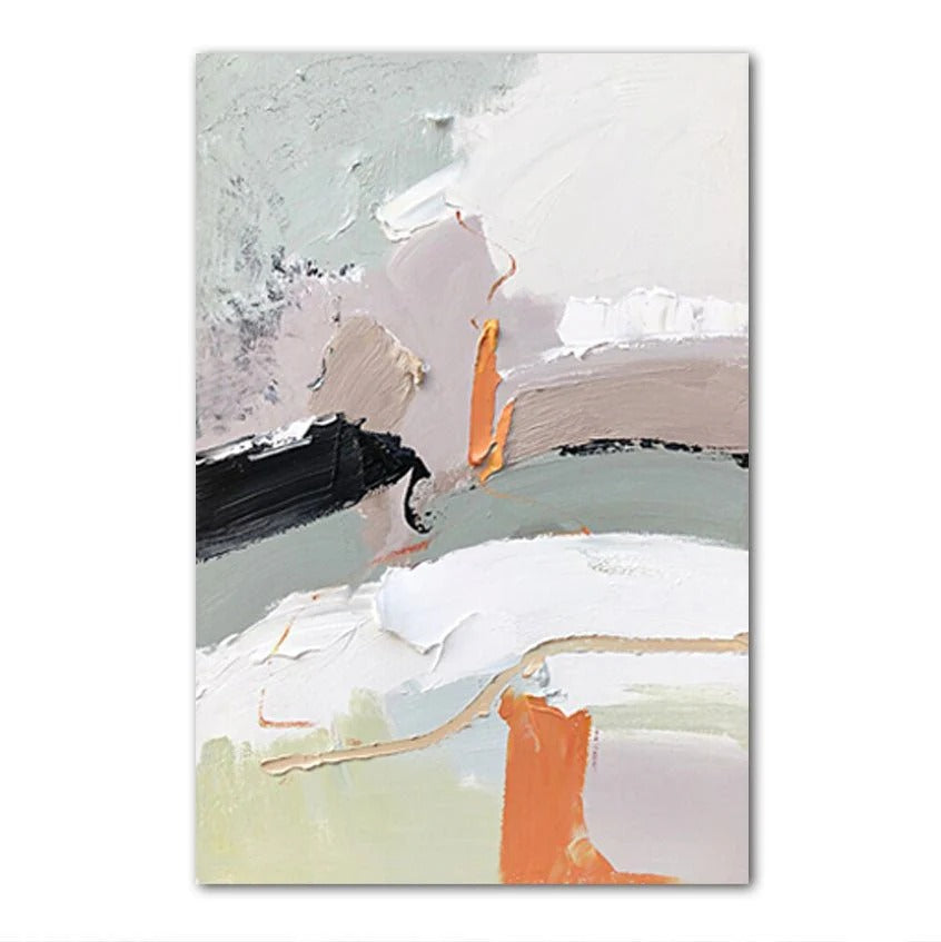 The image is an abstract painting with a mix of colors and brushstrokes, creating a dynamic and expressive composition.