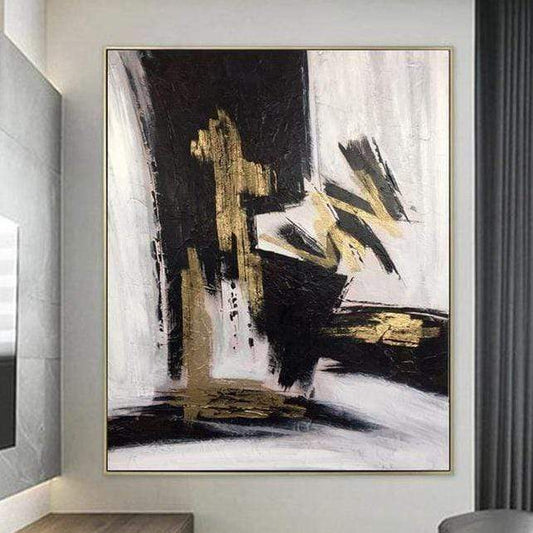 a painting hanging on a wall in a room