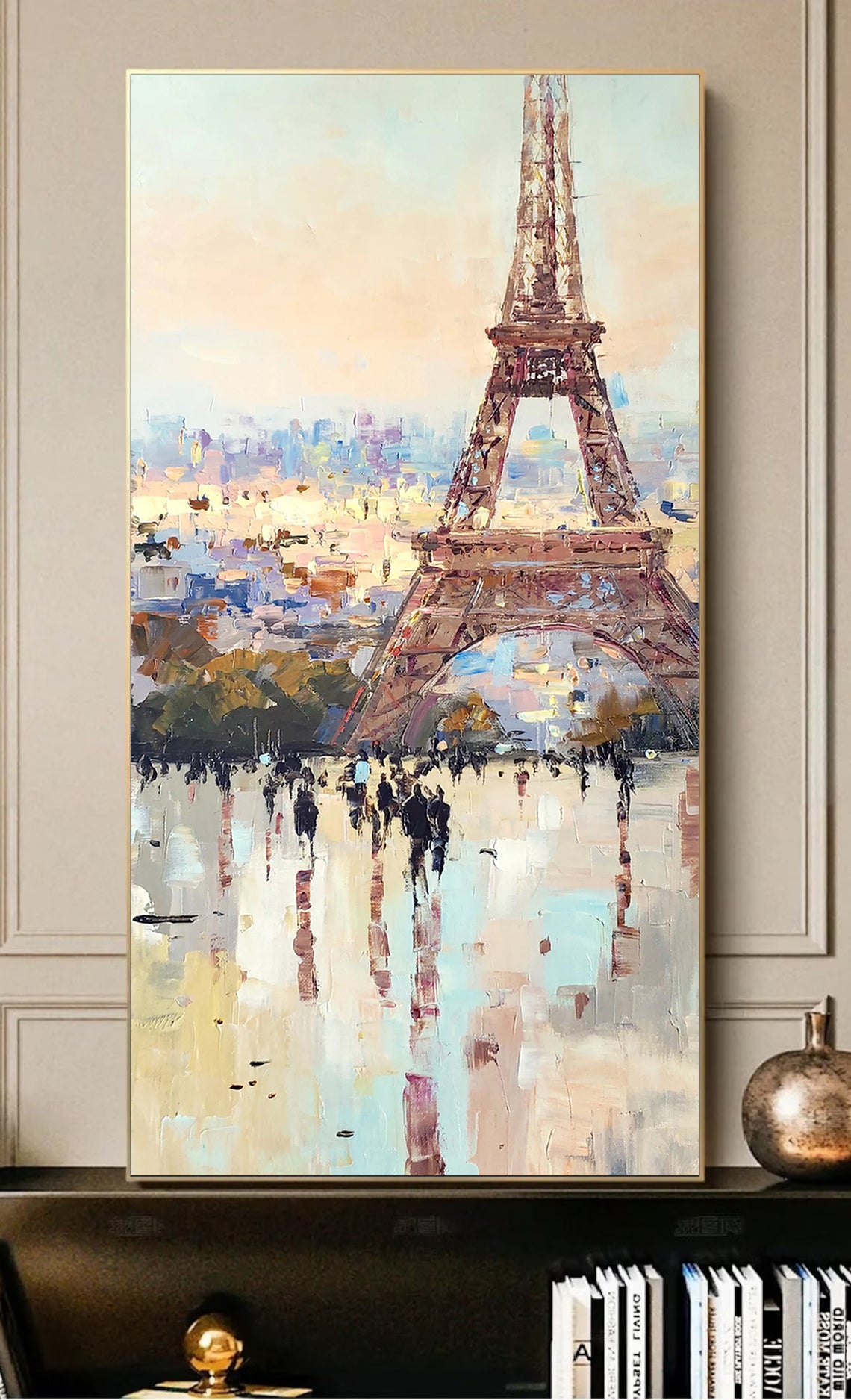 a painting of the eiffel tower in paris