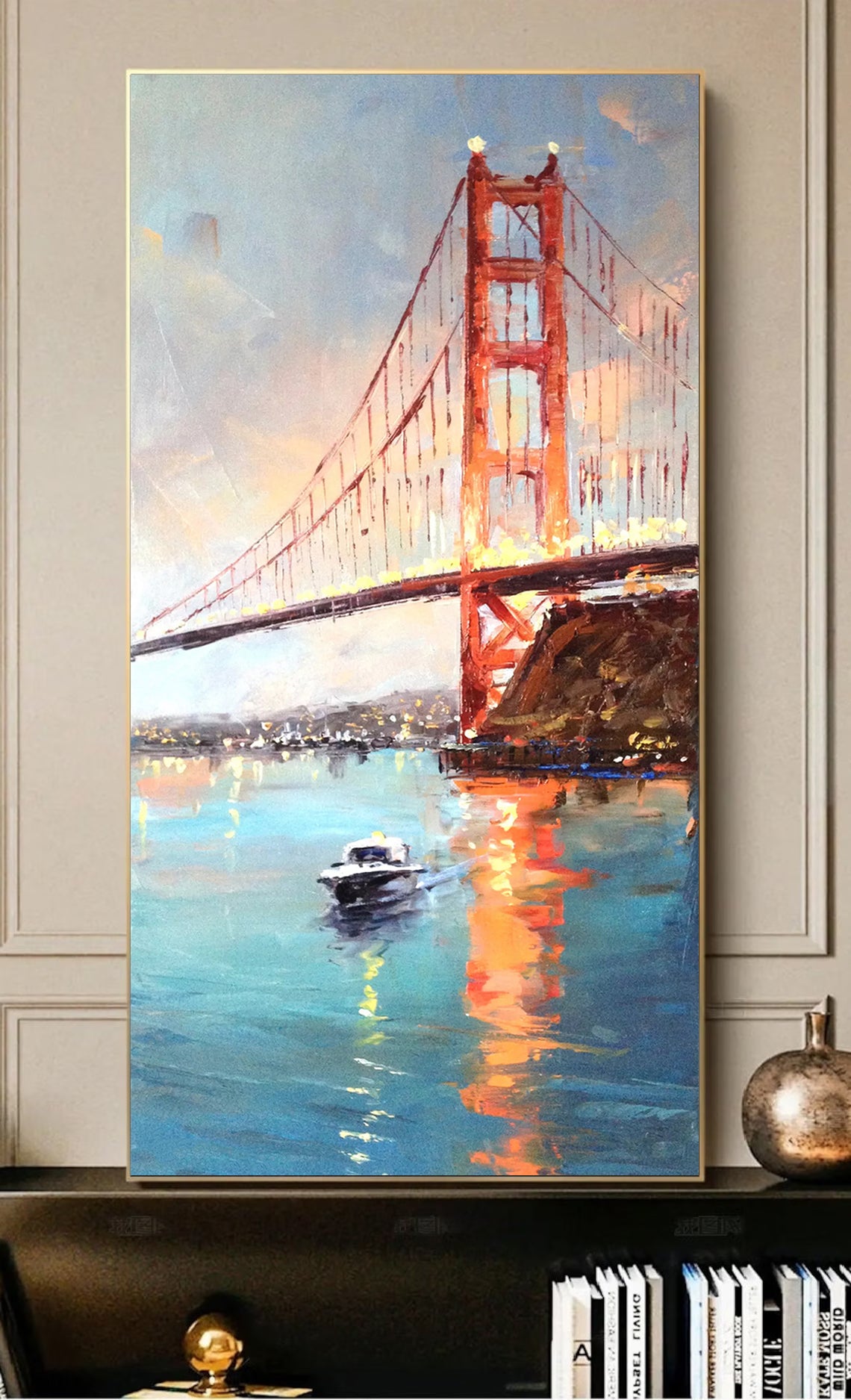 a painting of the golden gate bridge in san francisco