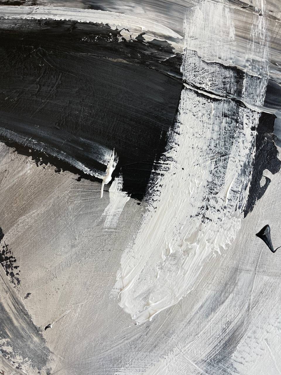 a black and white painting of a black and white landscape