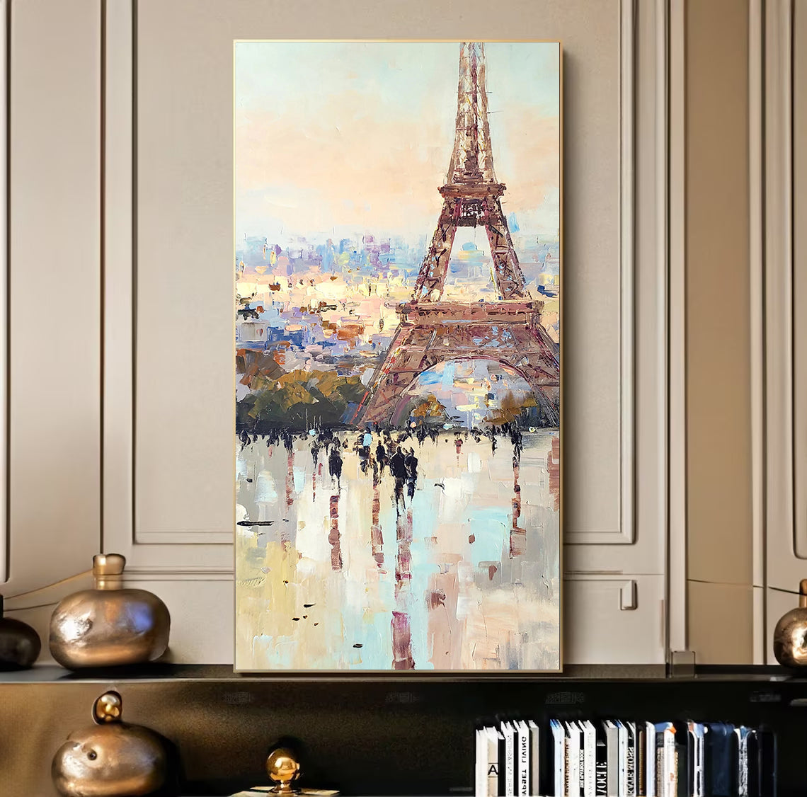 a painting of the eiffel tower in paris