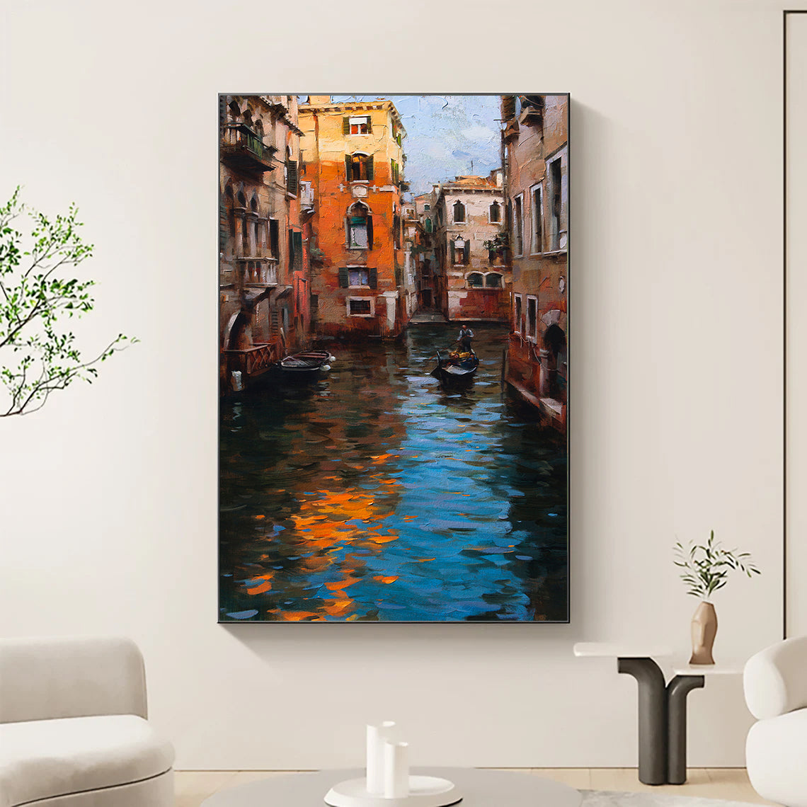 a painting of a canal in venice, italy