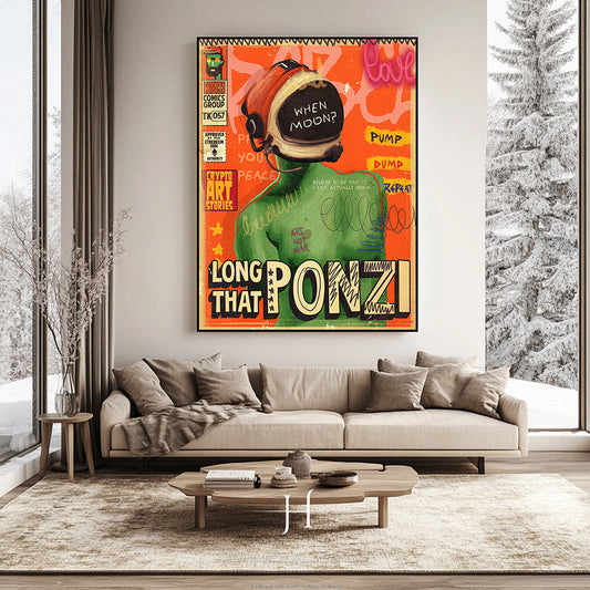 a living room filled with furniture and a painting on the wall