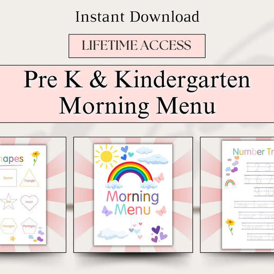a menu for a children's meal with a rainbow theme