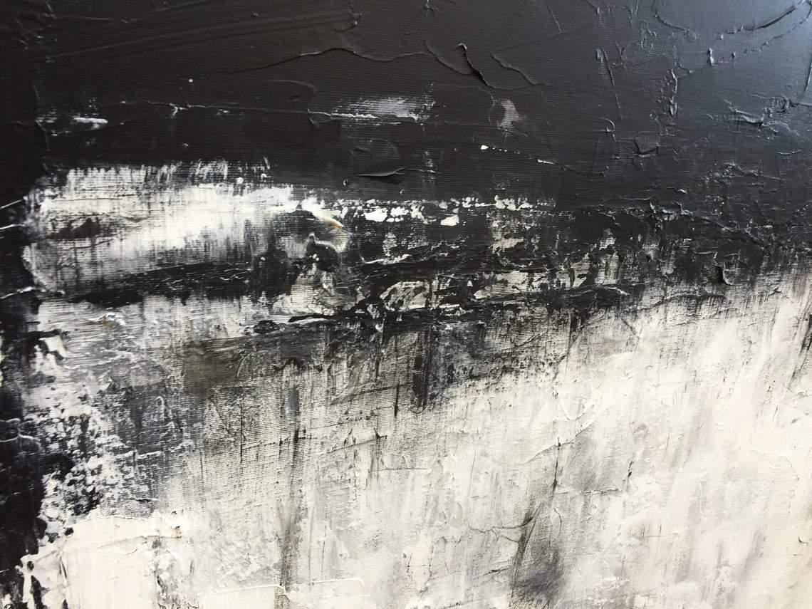 a black and white painting of a wall