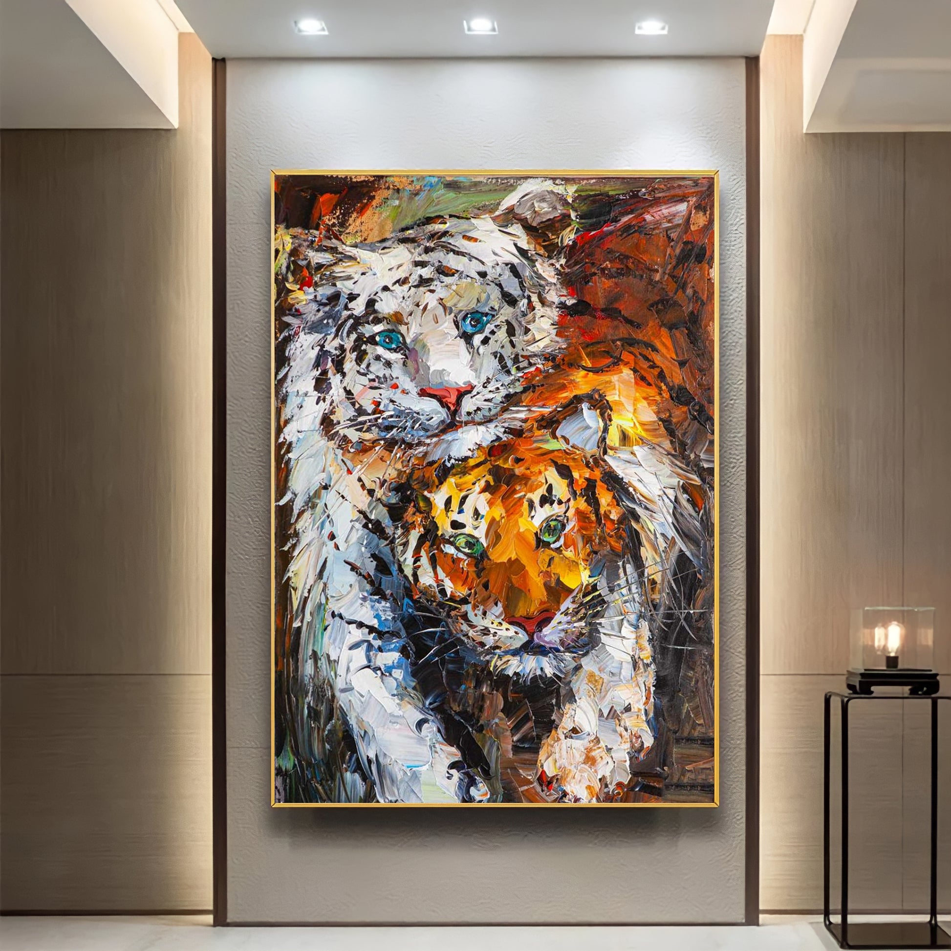 a painting of a tiger and cub cub cub cub cub cub cub cub cub cub